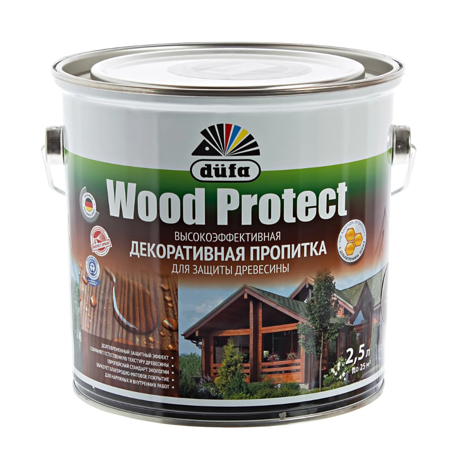 Пропитка для дерева DUFA WOOD PROTECT белая 2,5л