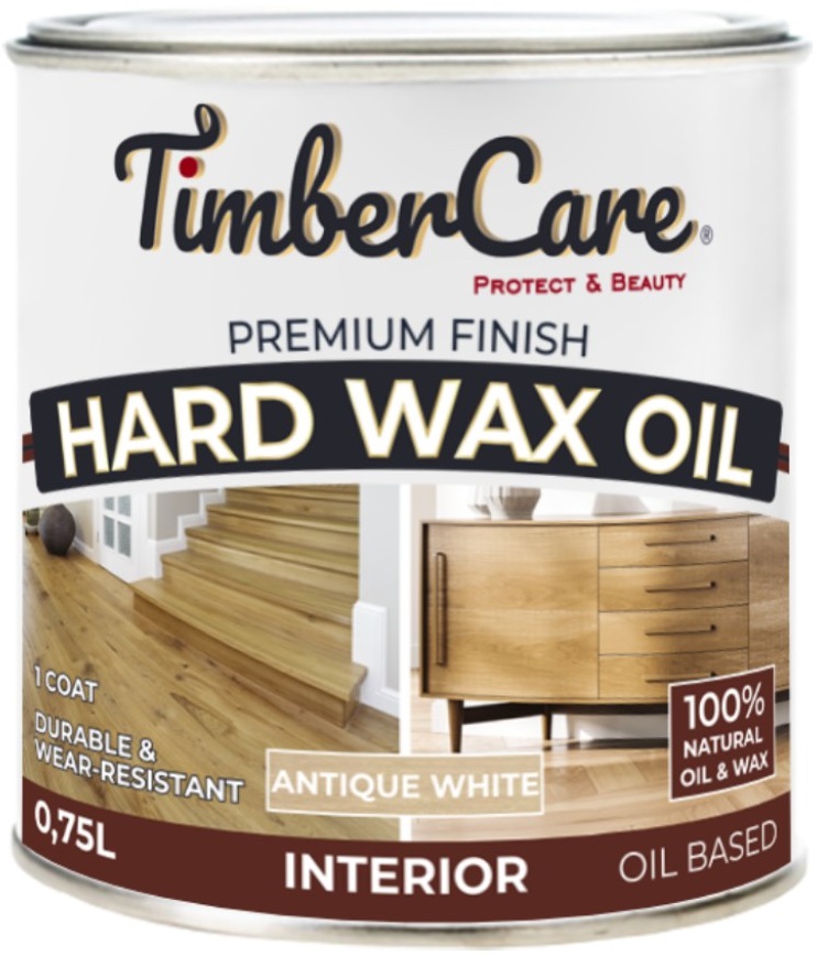Масло с твердым воском античный белый TimberCare Hard Wax Oil 0,75л