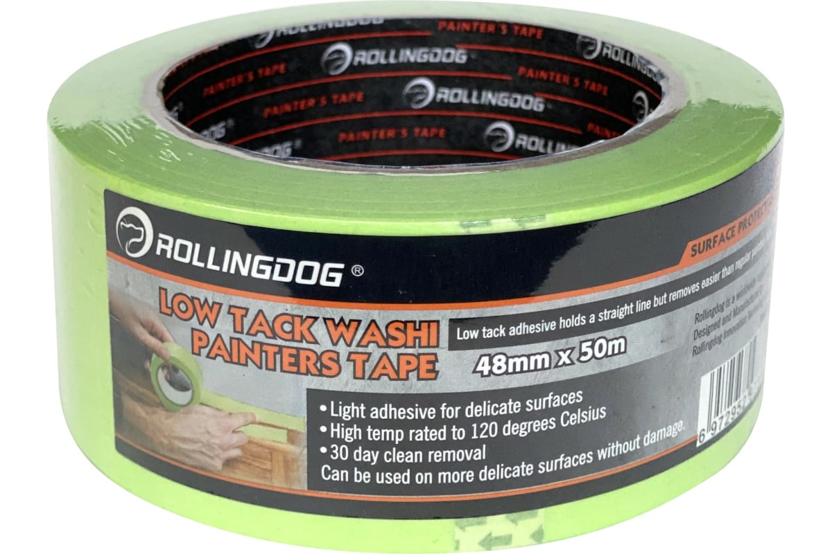 Лента малярная для деликатных поверхностей 48 мм х 50 м ROLLINGDOG