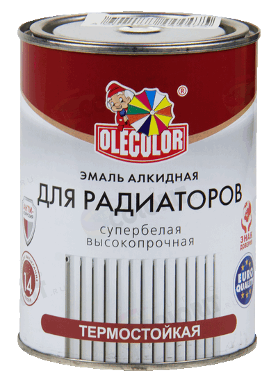 Эмаль алкидная для радиаторов белая ПФ 115 OLECOLOR 0,9 кг