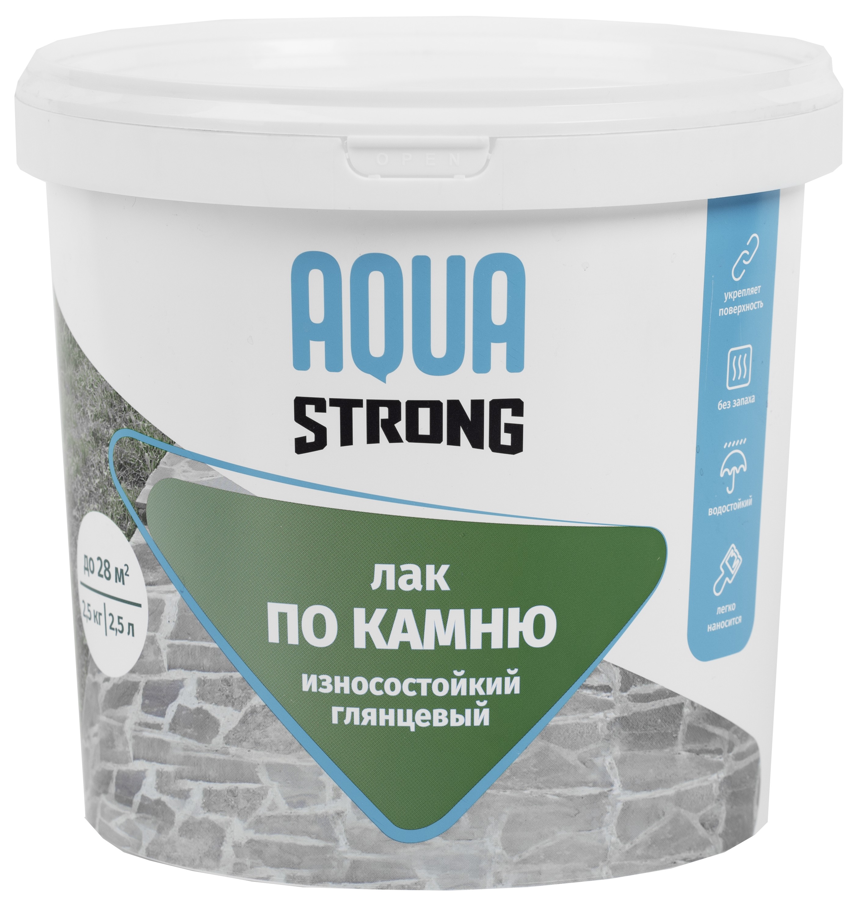 Лак по камню глянцевый AQUASTRONG 2,5 кг