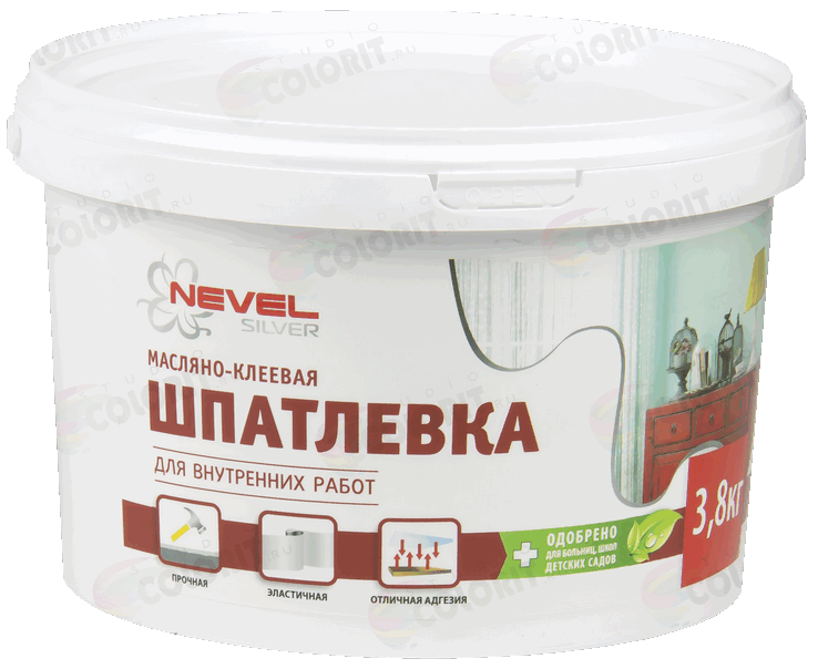 Шпатлевка масляно-клеевая NEVEL SILVER 3,8 кг