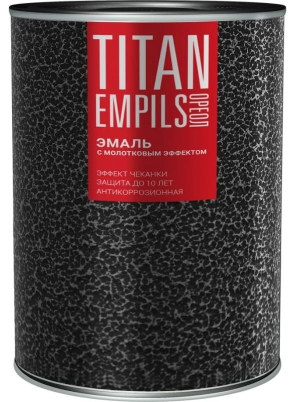 Эмаль молотковая ОРЕОЛ TITAN черная 0.8 кг