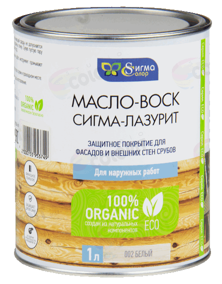 Масло-воск СИГМА-ЛАЗУРИТ белый 1л