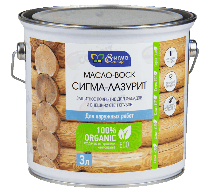 Масло-воск СИГМА-ЛАЗУРИТ бесцветный 3л