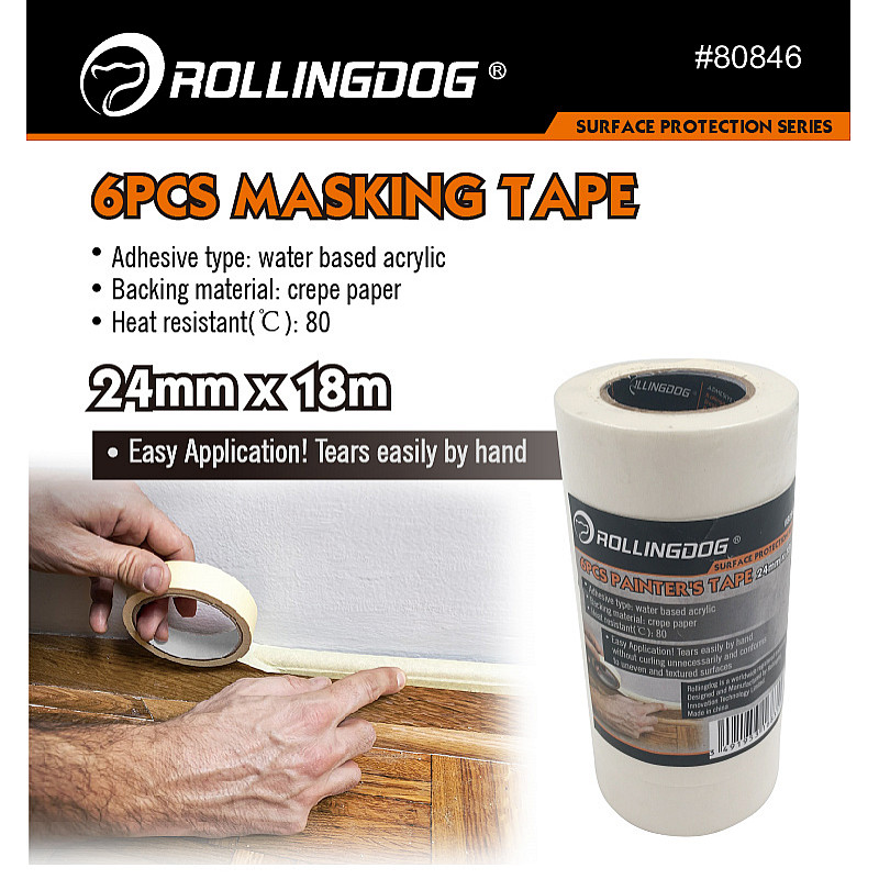 Малярная лента ROLLINGDOG Masking Tape 24мм х 18м
