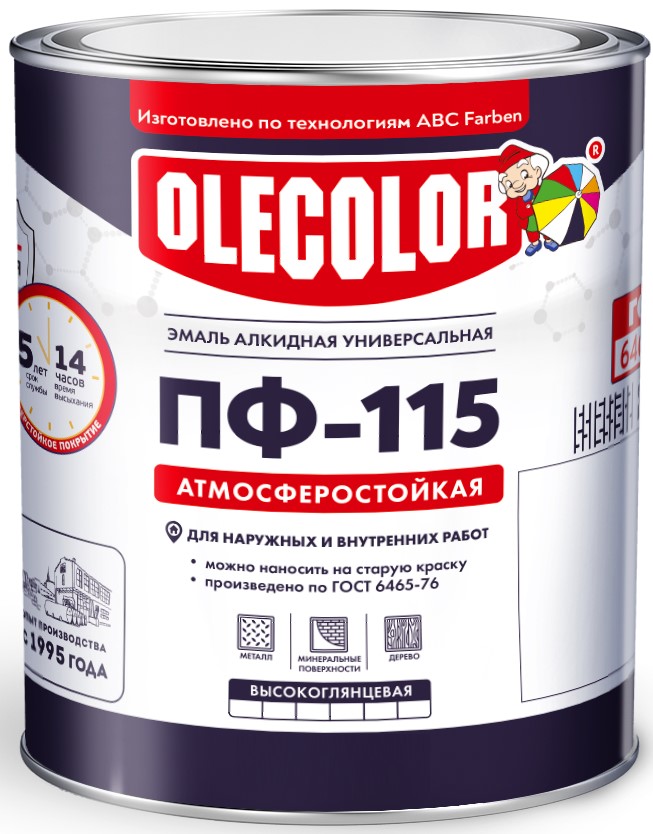 Эмаль алкидная шоколадная ПФ 115 OLECOLOR 0,8 кг