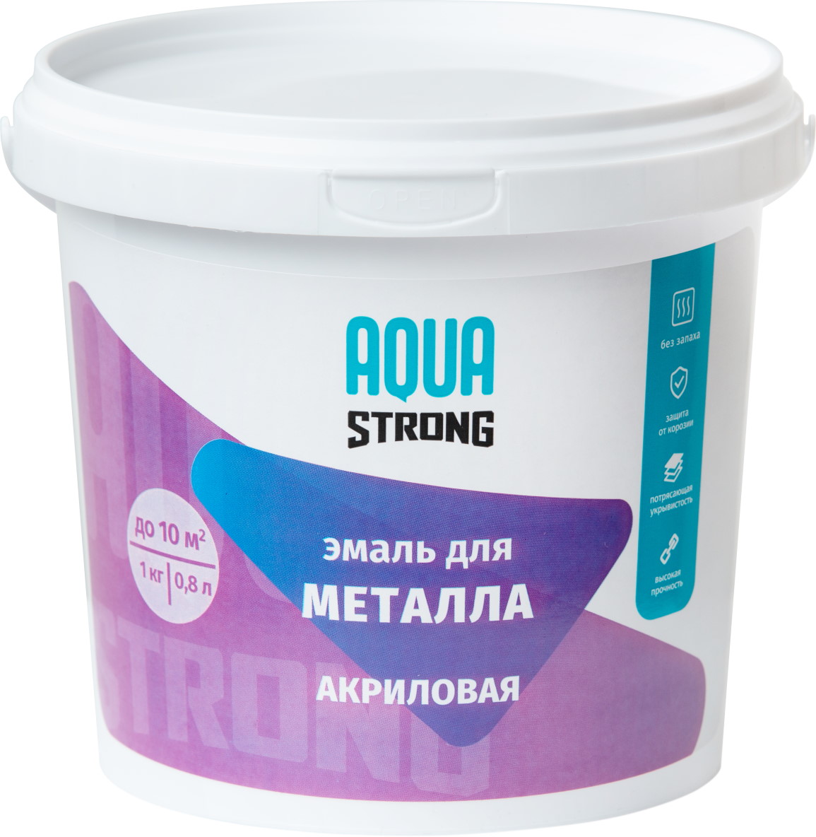 Эмаль для металла серая AQUASTRONG 1 кг