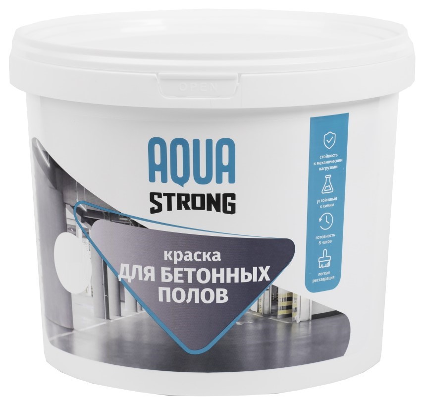 Краска для бетонных полов серая AQUASTRONG 12 кг