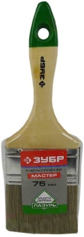 Кисть плоская ЗУБР ЛАЗУРЬ-МАСТЕР, смешанная щетина, деревянная ручка, 75мм