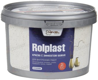 КРАСКА С ЭФФЕКТОМ КАМНЯ OCTAVIANUS ROLPLAST РОЛПЛАСТ NEVEL GOLD 2 кг