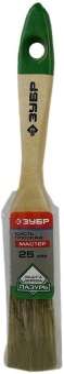 Кисть плоская ЗУБР ЛАЗУРЬ-МАСТЕР, смешанная щетина, деревянная ручка, 25мм