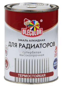 OLECOLOR Эмаль алкидная для радиаторов супербелая высокопрочная 0.9