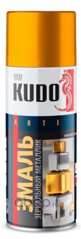 Эмаль универсальная металлик KUDO 520мл зеркальное золото KU-1034