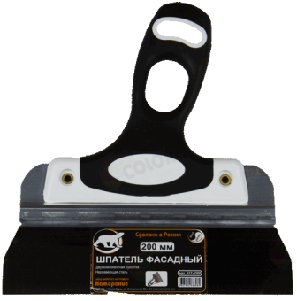 Шпатель фасадный 200 мм, нержавеющая сталь, двухкомпонентная ручка