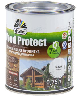 ПРОПИТКА ДЕКОРАТИВНАЯ WOOD PROTECT ВУД ПРОТЕКТ DUFA ДЮФА БЕЛЫЙ