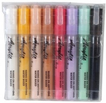 Fat&Skinny набор маркеров акриловых 5 мм - 2 мм pastel 8 шт