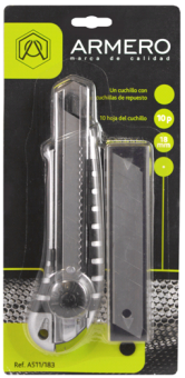 Нож с лезвием 18 мм + лезвия 10 шт Armero