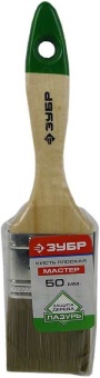 Кисть плоская ЗУБР ЛАЗУРЬ-МАСТЕР, смешанная щетина, деревянная ручка, 50мм